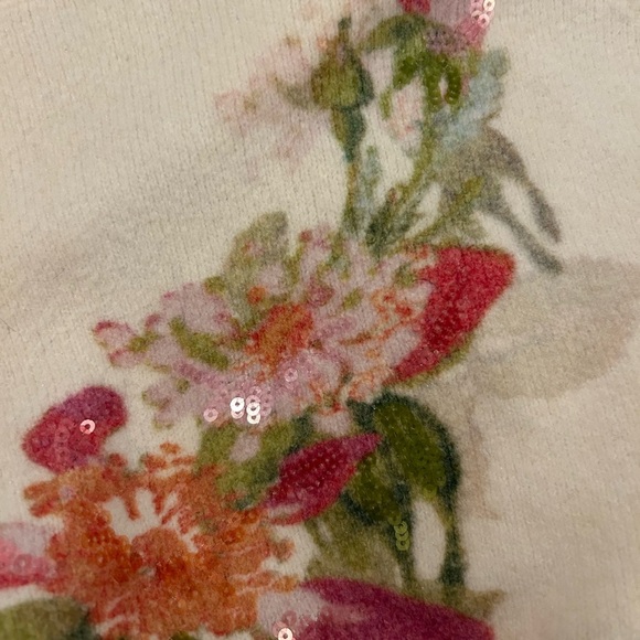Cinq a Sept wool blend Floral Embroidered Cream Sweater NWOT - Picture 5 of 9